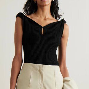 NWOT FAITHFULL THE BRAND HEIDI OFF-THE-SHOULDER CUTOUT RIBBED-NIT TOP - 6